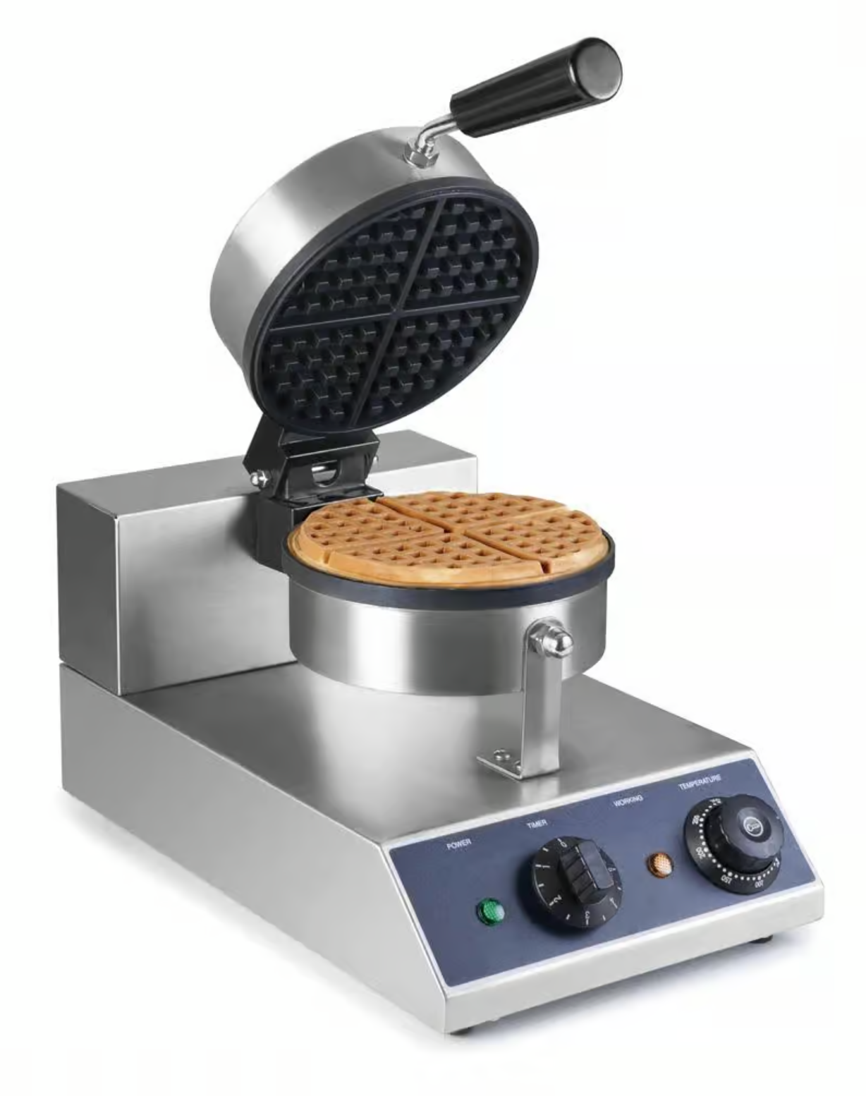 Gaufrier inox professionnel avec plaques antiadhésives
