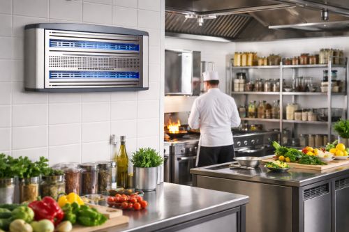 Désinsectiseur LED en cuisine professionnelle