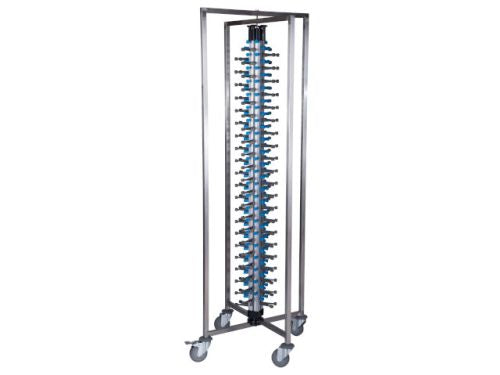Chariot porte assiettes mobile en inox pour 84 plats