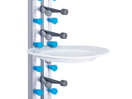 Porte assiettes mural en aluminium avec tétons de fixation