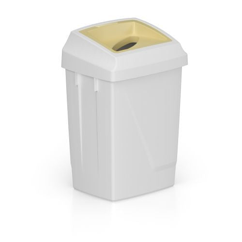 Poubelle tri sélectif couvercle fente jaune