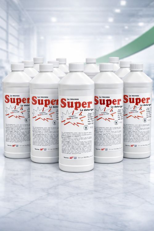 Carton de 12 bidons d'1 litre de super Mudex dégraissant alimentaire professionnel
