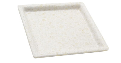 Assiette carrée mélamine couleur marbre blanc