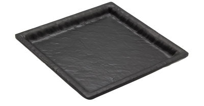 Assiette carrée mélamine noir mat
