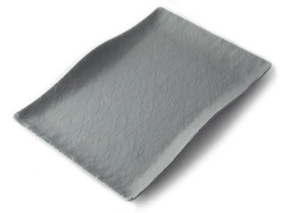 Assiette rectangulaire gris spatial