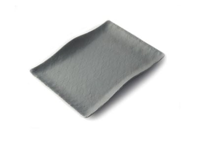 Assiette rectangulaire mélamine bord ondulé