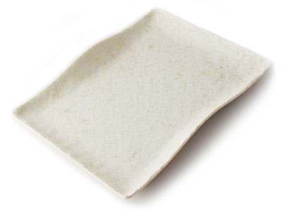 Assiette rectangulaire couleur marbre blanc