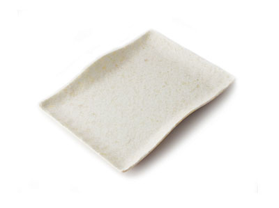Assiette rectangulaire mélamine bord ondulé
