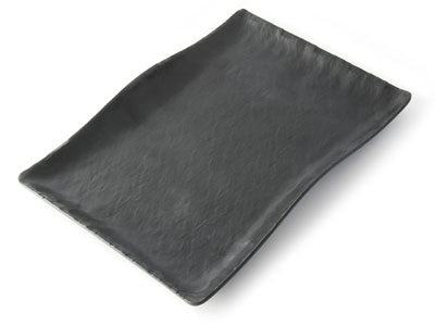 Assiette rectangulaire noir mat