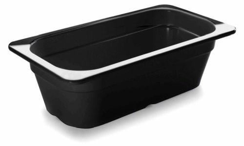 Bac gastro GN 1/3 noir en mélamine