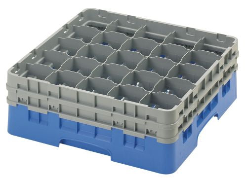 Casier lavage verres bleu 25 compartiments hauteur 13 cm