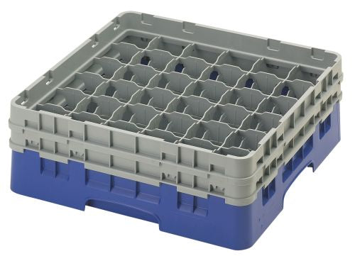 Casier lavage verres bleu 36 compartiments, hauteur max verre 13,5 cm