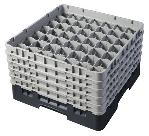 Casier lavage verres noir 49 compartiments, hauteur max verre 25,8 cm