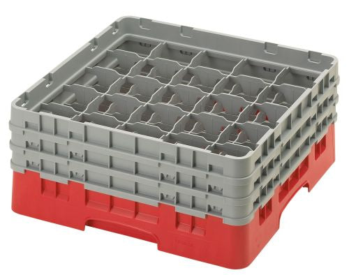 Casier lavage verres rouge 25 compartiments hauteur 17,6 cm