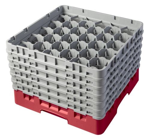 Casier lavage verres rouge 30 compartiments hauteur 29,9 cm