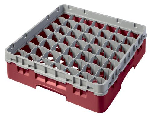 Casier lavage verres rouge 49 compartiments, hauteur max verre 9,4 cm