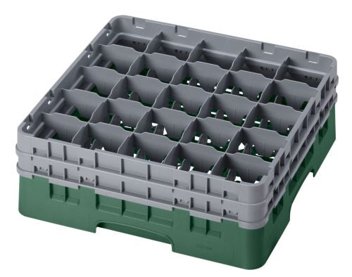 Casier lavage verres vert 25 compartiments hauteur 14,90 cm