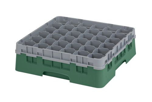 Casier lavage verres vert 36 compartiments, hauteur max verre 11,4 cm