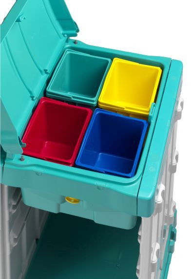 Cassette avec 4 seaux et couvercle sécurisé