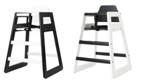 Lot de 2 chaises hautes noir / blanc bébé pour restaurant