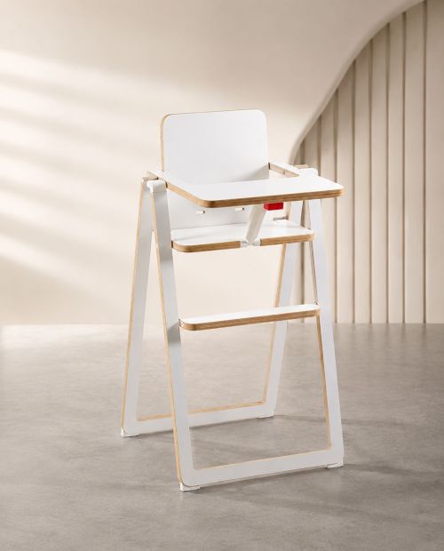 Chaise haute pliante professionnelle bois blanc