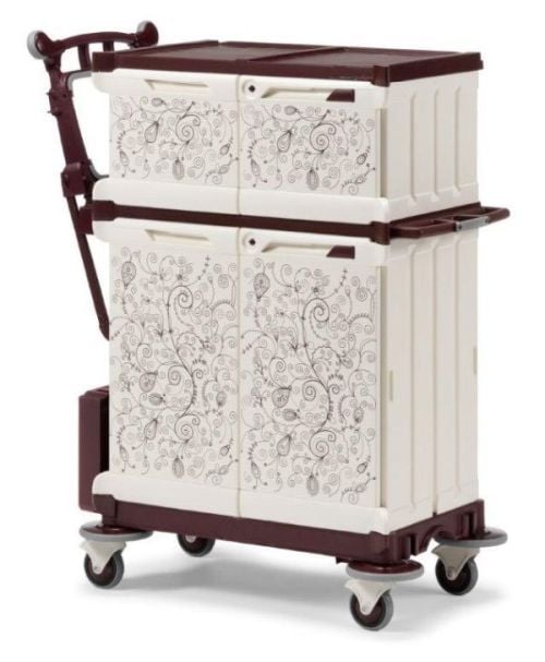 Chariot hôtel surélevé avec porte sac pliable