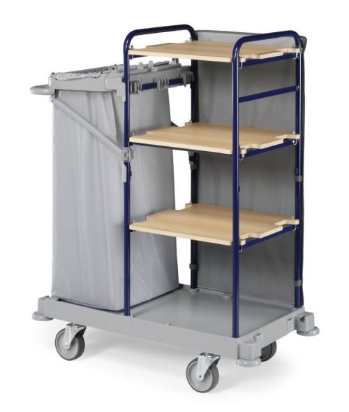 Chariot room service à cloison arrière - Collecte linge et transport produit