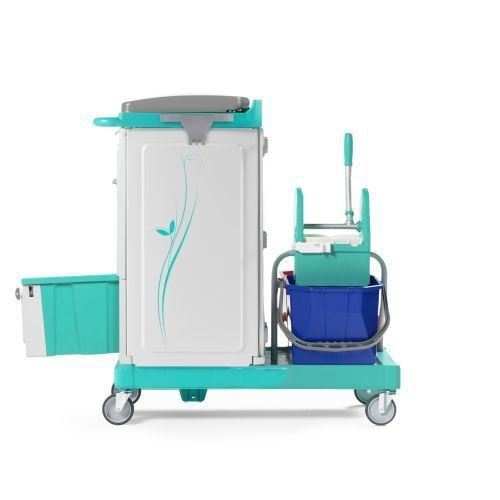 Chariot d'entretien avec tiroir sécurisé