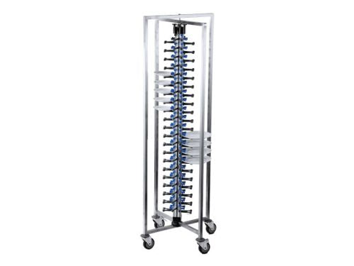 Chariot porte assiettes mobile inox grande capacité