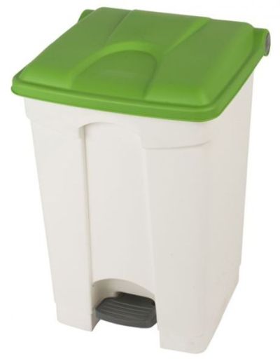 Collecteur tri sélectif 45 litres blanc à couvercle vert