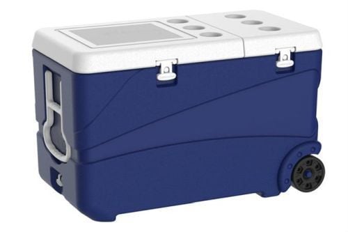 Conteneur isotherme glacière de 80 litres avec roulettes