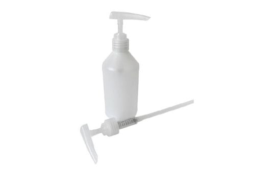 Détail de la bouteille avec pompe