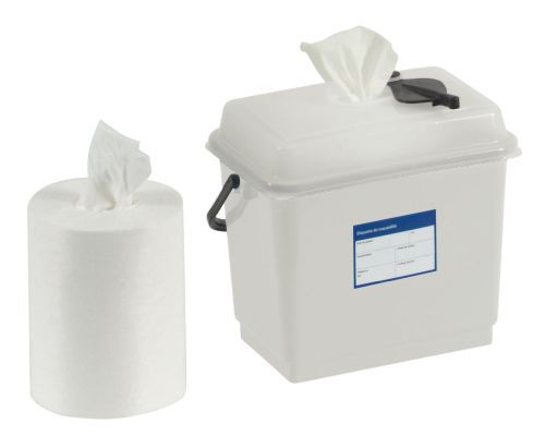 Distributeur de lingettes à usage unique livré avec 6 bobines