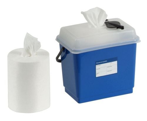 Distributeur de lingettes à usage unique livré avec 6 bobines
