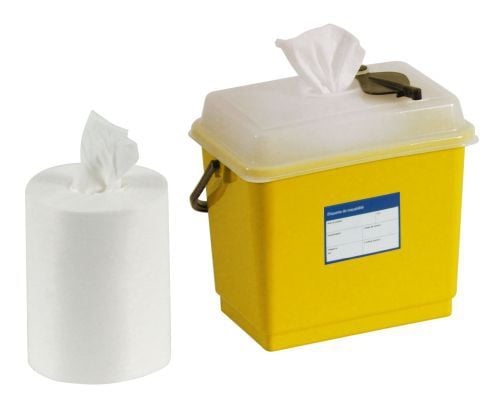 Distributeur de lingettes à usage unique livré avec 6 bobines