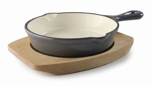 Faitout rond avec mange de couleur grise