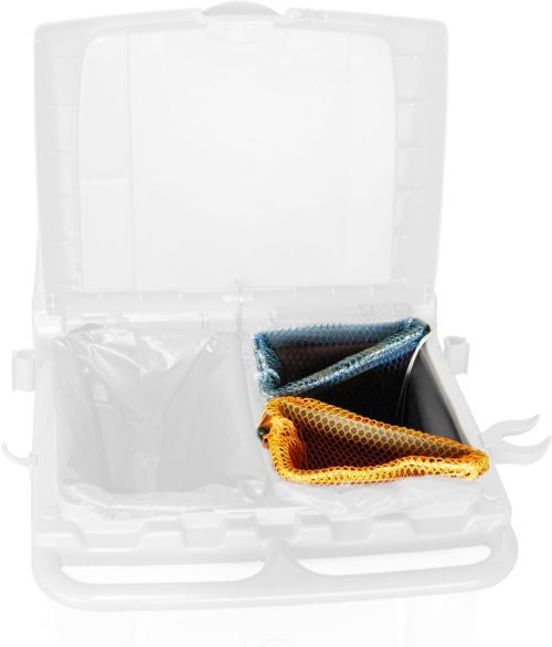 Filet de lavage pour franges souillées sur chariot en machine