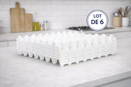 Lot de 6 alvéoles de stockage d'oeufs pour hygiène et sécurité totales