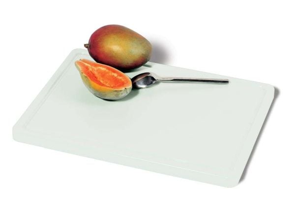 Planche à découper avec rainure 400 X 300 X 20 mm - Blanc
