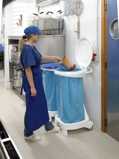 Porte sac avec couvercle à pédale pour arrière cuisine