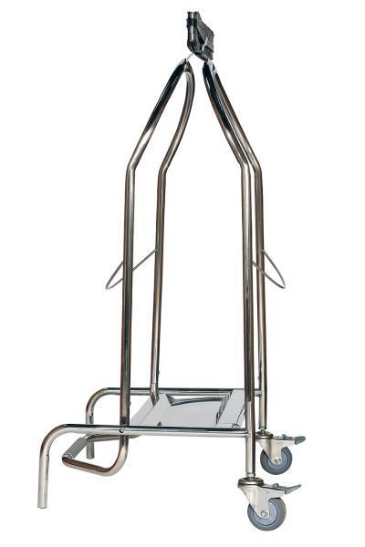 Porte-sac à pince inox 110 L professionnel