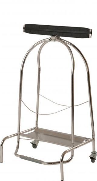 Porte sac à pince inox avec 4 roues avec freins