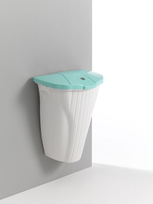 Poubelle murale design avec couvercle vert clair