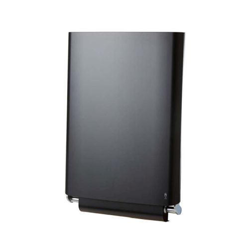 Table à langer murale verticale en aluminium noir en position fermée