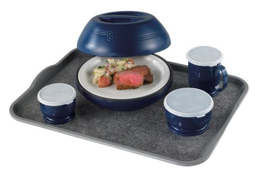 Vaisselle bleue pour plateau de distribution isotherme