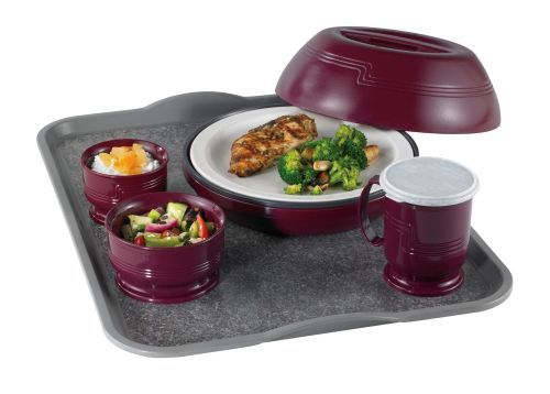 Vaisselle rouge pour plateau de distribution isotherme